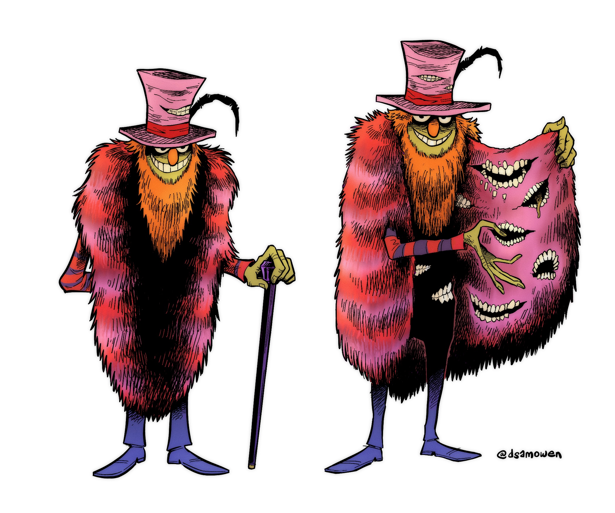 Dr. Teeth from the Muppets drawn in a horror style.